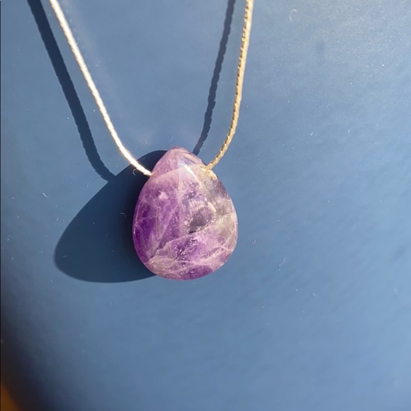 Silver Necklace with Amethyst - Picture 3 of 9